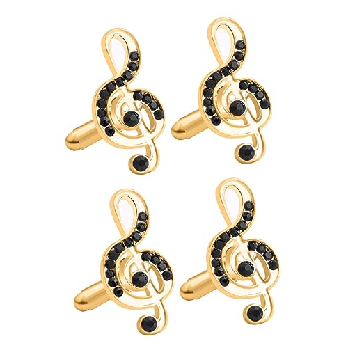 Homoyoyo 2paare Musik Manschettenknöpfe Für Herren Modische Note Cufflinks Mit Strass Für Formelle Anlässe Hochzeiten Und Business-meetings Elegantes Design Und Hervorragende Haptik von Homoyoyo