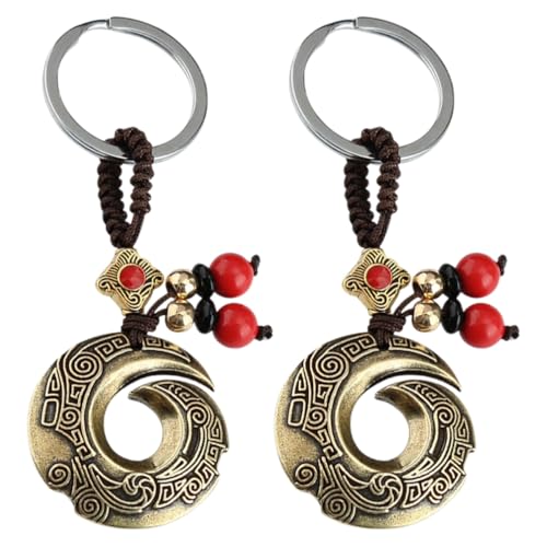 Homoyoyo 2Pcs Autoschlüsselketten Mit Vintage Dragon Hook Messing Anhänger Keychain Luck Ethnic Key Ring Charms Für Handtasche Rucksack DIY Anhänger Zauberbeutel Hanging Dekoration von Homoyoyo