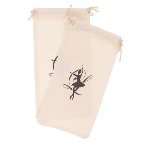 Homoyoyo 2Stücke Ballettschuh Kordelzugbeutel aus Canvas Waschbare Tanzschuhtaschen für Mädchen Praktische Aufbewahrungstaschen für Ballettschuhe Atmungsaktiv und Leicht von Homoyoyo