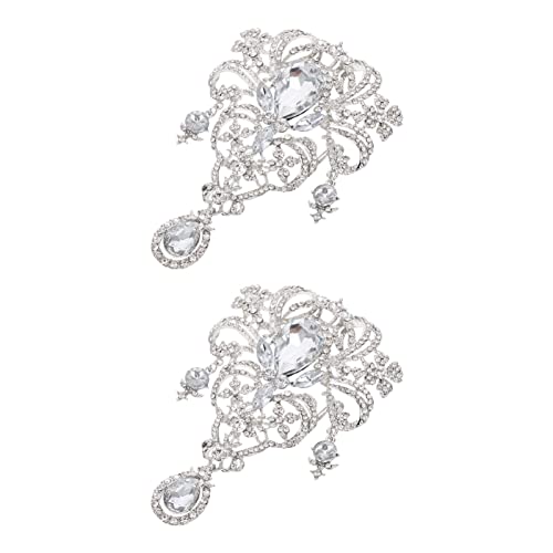 Homoyoyo 2stücke Rhinestone Broschen Mehrzweck-anstecker Für Brautmode Und Festliche Kleidung Glitzernde Broschen Für Damenaccessoires von Homoyoyo