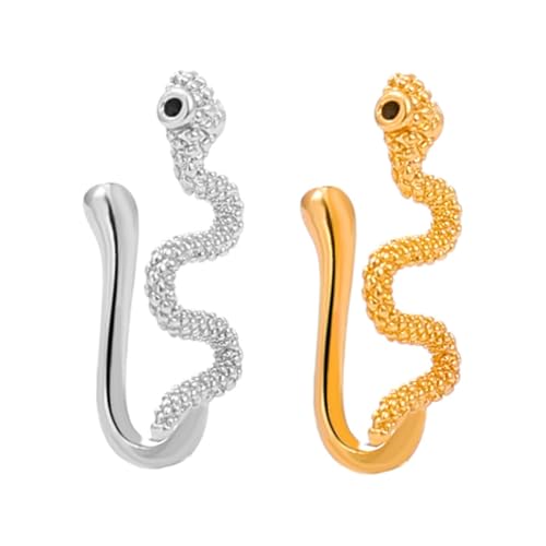 Homoyoyo 2Stücke Falsche Nasenringe Clip für Frauen nicht Durchdringender Nasenring Förmige Nasenmanschette für Mode Partys Vielseitiger Schmuck Piercing von Homoyoyo