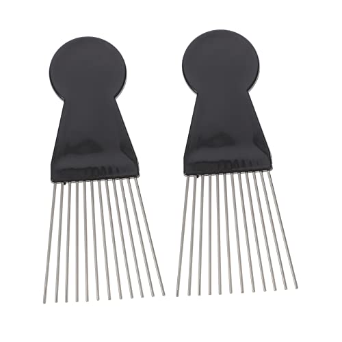 Homoyoyo 2stücke Friseur Kamm Für Männer Schwarze Stahl-haarstyling-kämme Für Lockiges Haar Und Bartpflege Praktisches Haar-tool Für Zuhause Und Salon von Homoyoyo