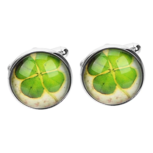 Homoyoyo 2Stücke Herren Manschettenknöpfe Mit Vierblättrigem Hemdarmbuckle Für Hochzeiten Formelle Anlässe Mit Gelbem Hintergrund Hochwertige Accessoires Homoyoyo 2Stücke Herren Manschettenknöpfe Mit Vierblättrigem Hemdarmbuckle Für Hochzeiten Formelle Anlässe Mit Gelbem Hintergrund Hochwertige Accessoires von Homoyoyo