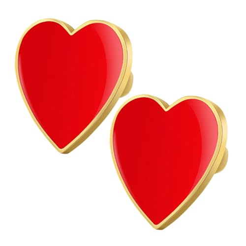 Homoyoyo 2Stücke Herz Anstecknadeln Emaille Dekorative Broschen Für Kleidung Jacken Rucksäcke Accessoires Für Valentinstag Hochzeiten Geburtstagsfeiern von Homoyoyo