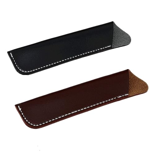 Homoyoyo 2stücke Stifteschutz Aus Pu-Leder Federmäppchen Für Schule Und Büro Stifthalter Stifttasche Platz Für Ausweise Stifte Karten Wasserabweisend Robust Modisch Für Konferenz von Homoyoyo
