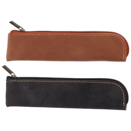 Homoyoyo 2stücke Federmäppchen Aus Pu Für Mädchen Mit Reißverschluss Slim Stifte Tasche Für Schule Büro Organizer Für Bleistifte Lineale Notizen Radiergummis von Homoyoyo