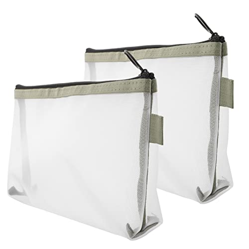 Homoyoyo 2 Stücke Tragbare Netz Kosmetiktasche Kleine Nylon Make Up Beutel für Reise Organizer mit Reißverschluss für Toilettenartikel und Accessoires von Homoyoyo