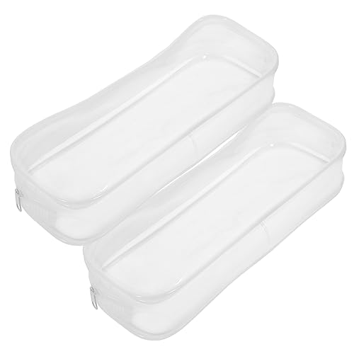 Homoyoyo 2stücke Federmäppchen Aus Transparentem Material Großes Fassungsvermögen Reißverschlussdesign Leicht Und Praktisch Für Stifte Lineale Notizen Und Geeignet Für Schule Büro von Homoyoyo