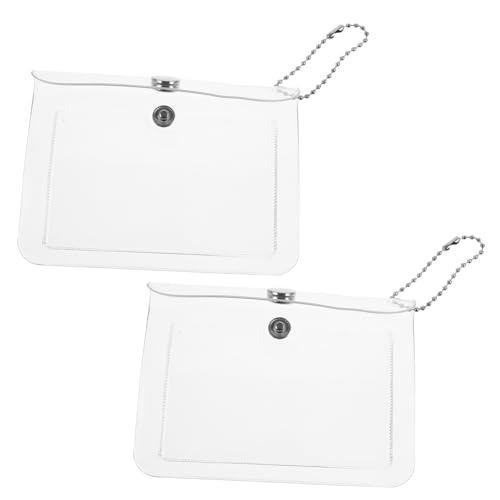 Homoyoyo 2Stücke Kleiner Notizbuchhülle Transparente Kartenaufbewahrungstasche Praktische PVC Geldbörse für Münzen und Schlüssel von Homoyoyo