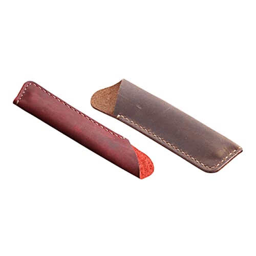 Homoyoyo 2stücke Vintage Kugelschreiberetui Handgefertigtem Rindsleder Retro Stifthüllen Für Büro Und Schule von Homoyoyo