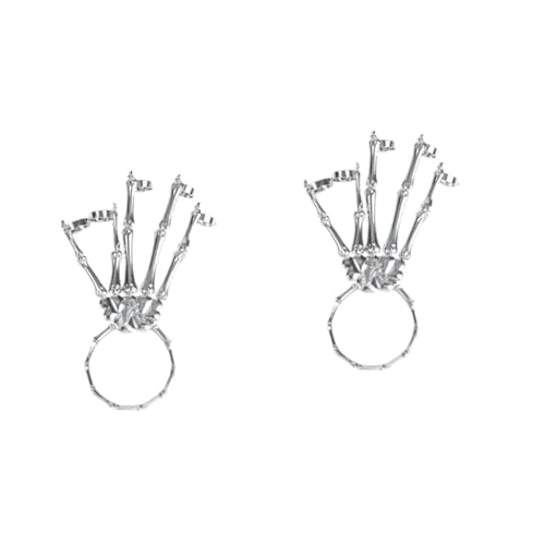 Homoyoyo 2er Set Gothic Schädelskelett Armband Mit Passendem Ring – Punk Schmuck Für Frauen Und Mädchen - Ideal Für Halloween Und von Homoyoyo