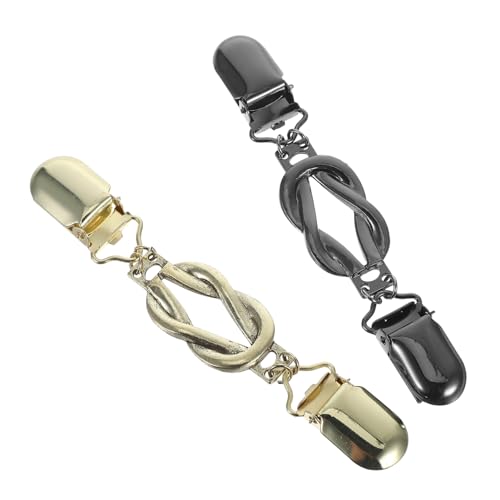 Homoyoyo 2er Set Stilvolle Cardigan Clips - Anti-Rutsch Kleidungshalter Für Schals Tücher Und Kleider in Rotgussgrau Und Gold Perfekte Accessoires Für Jeden Look von Homoyoyo