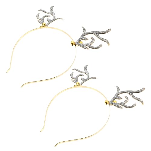 Homoyoyo Weihnachten Glitzer Rentierstirnband 2 Stück Leichtes Geweih Haarzubehör Für Erwachsene Und Kinder Weihnachtsaccessoire Für Partys Und Karneval von Homoyoyo