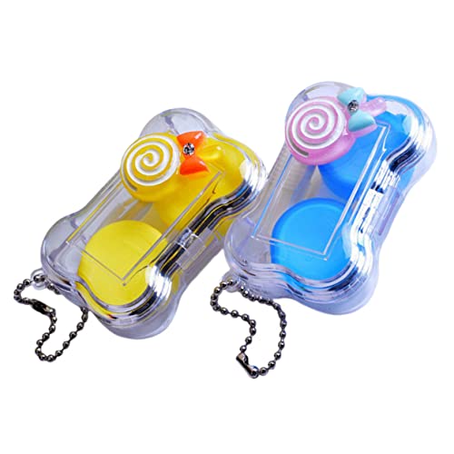 Homoyoyo 2sätze Kontaktlinsenbehälter Reise-kontaktlinsenbox Farbige Linsenbox Mit Entfernungswerkzeug Linsenhalter Aus Hochwertigem Material Für Damen von Homoyoyo