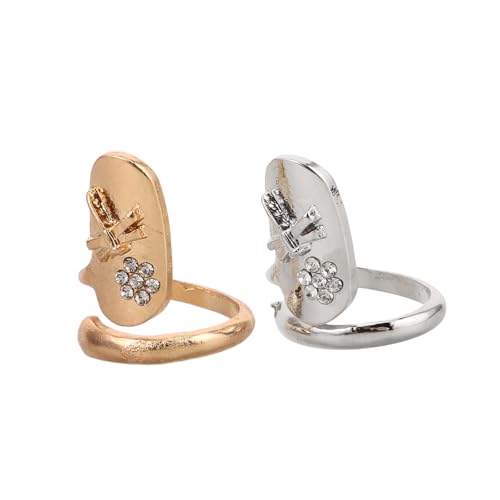 Homoyoyo 2stücke Damen Nagel Ringe Fingertip Schmuck Strass Nägel Für Nailart Und Nagelschmuck Für Frauen von Homoyoyo