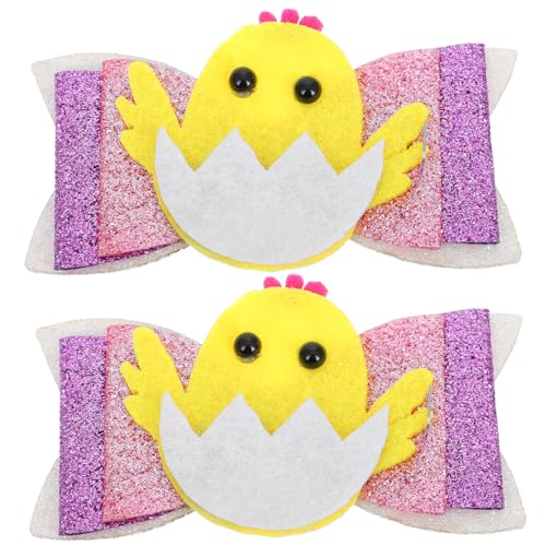 Homoyoyo 2stücke Ostern Haarclips Mit Häschen-ohr Haarspange Für Mädchen Dekorative Haarschmuck Mit Süßem Schleifen-design Für Festliche Anlässe von Homoyoyo