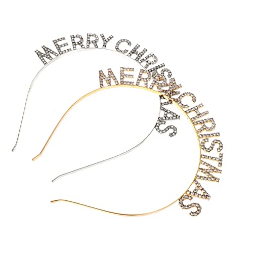 Homoyoyo 2stücke Glitzer-stirnbänder Mit Buchstaben Merry Christmas Haarreifen Für Festliche Anlässe Als Haarschmuck Für Weihnachten Und Neujahr Für Partys Und Geschenkideen von Homoyoyo