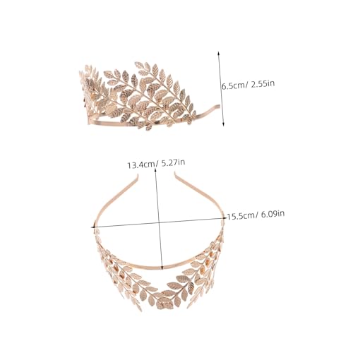 Homoyoyo 2stücke Griechisches Blattstirnband Goldener Kranzkronen-Style Römisches Kopfstück Aus Blattgold Stirnband Für Halloween Karneval Und Brautschmuck von Homoyoyo