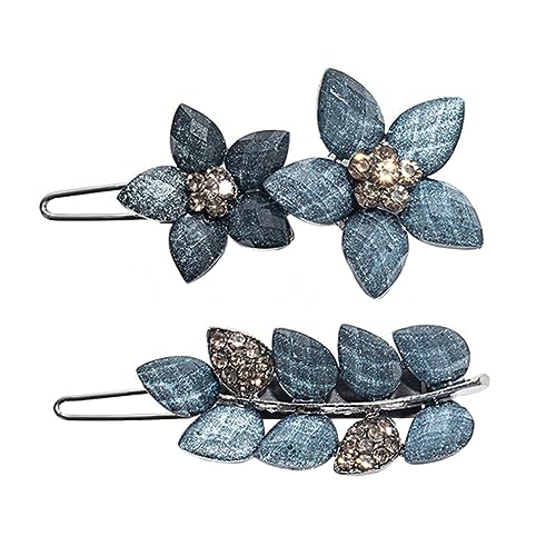 Homoyoyo 2stücke Haarspangen Mit Clips Blumenform Für Mädchen Stilvoller Kopfschmuck Haaraccessoires Mit Strass Für Frauen Und Mädchen Styling Werkzeug Mit Haken Und Klammer Design von Homoyoyo