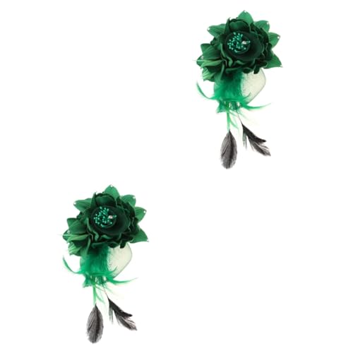 Homoyoyo 2stücke Handgemachte Stoffblumenbrosche Haarspange Haarschmuck Für Damen Und Mädchen Grünes Blumen-haarband Und Kopfschmuck Homoyoyo 2stücke Handgemachte Stoffblumenbrosche Haarspange Haarschmuck Für Damen Und Mädchen Grünes Blumen-haarband Und Kopfschmuck von Homoyoyo