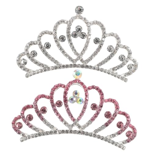 Homoyoyo 2stücke Krone Für Junge Mädchen Geburtstagsfeiern Schillernde Bunte Strasskrone Haarspange Tiara Für Teenager Haarkrone Für Kleine Mädchen Hochzeit Zubehör Mit von Homoyoyo