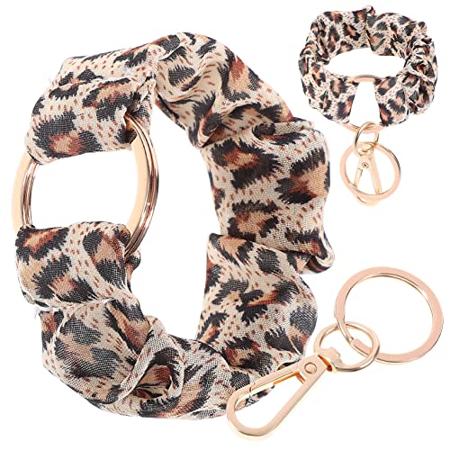 Homoyoyo 2stücke Leopardenmuster Haarschmuck Hängend Schlüsselanhänger Armband Für Frauen Mit Elastischer Schnalle Schlüsselkette Zum Tragen Als Haarclip Oder Schlüsselhalter von Homoyoyo
