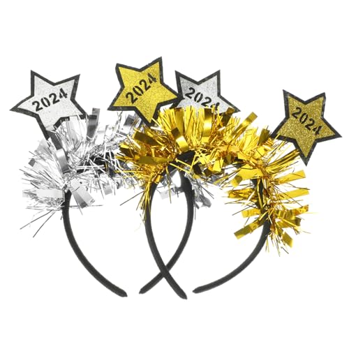 Homoyoyo 2stücke Neujahrs-stirnbänder Glitzernde Haarschmuck-kopfbedeckung Mit Fünf-zacken-sternen Für Festliche Anlässe Für Silvester Weihnachten Und Geburtstagsfeiern von Homoyoyo