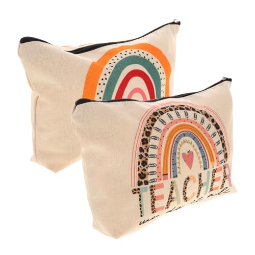 Homoyoyo 2stücke Reisetasche Für Kosmetik Große Kapazität Make-up-Tasche Mit Tragegriff Leichtgängiger Reißverschluss Rustikales Design Für Damen Tragbarer Kulturbeutel Für Reisen von Homoyoyo