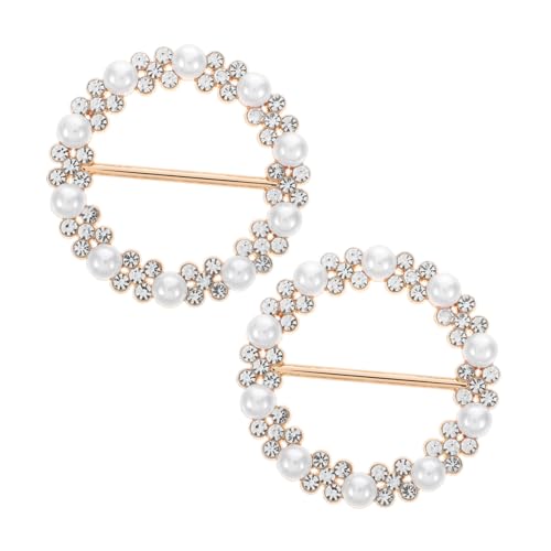 Homoyoyo 2stücke Schal Ringe Damen Bling Clips Für T-shirts Und Kleidung Alloy Material Rund Design Für Halstücher Und Schals von Homoyoyo