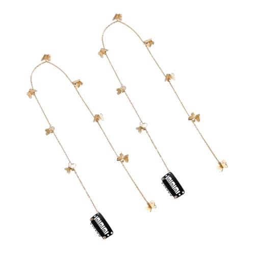 Homoyoyo 2stücke Schmetterlings Haarkette Für Zöpfe Haarschmuck Aus Metall Dekorative Haar Ketten Für Mädchen Und Frauen Zopf-accessoires Für Partys Und Hochzeiten von Homoyoyo