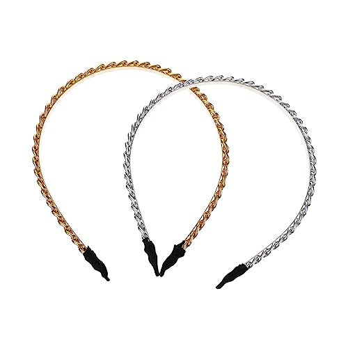 Homoyoyo 2stücke Stirnband Aus Metall Mit Verdrehten Ketten Haarschmuck Für Partys Und Feiertage Brautkopfbedeckung Und Kostümbesuch Homoyoyo 2stücke Stirnband Aus Metall Mit Verdrehten Ketten Haarschmuck Für Partys Und Feiertage Brautkopfbedeckung Und Kostümbesuch von Homoyoyo