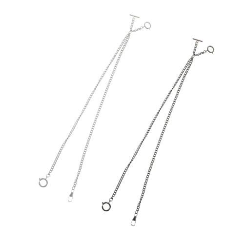 Homoyoyo 2stücke Taschenkette Metall Uhrenkette Herren Hängekette Taschenuhrkette Clip Zubehör Kleidung Schmücken Retro Stil von Homoyoyo