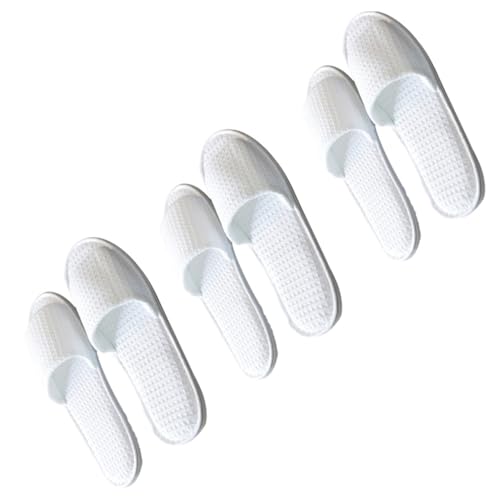 Homoyoyo 3 Paare Einweg Hausschuhe Rutschfest Weiß Dicke Hotel und Reise Slipper für Damen und Herren Atmungsaktiv Geeignet für Zuhause Beauty Salon Gäste und Spa von Homoyoyo