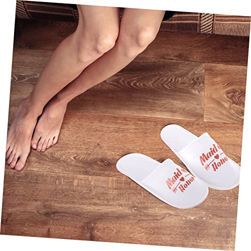 Homoyoyo 3 Paare Einweg Hausschuhe mit Goldener Hochzeitsprägung Rutschfeste Party Slipper für Brautjungfern Trauzeugin Geeignet für Hochzeit Hotel und Reise von Homoyoyo