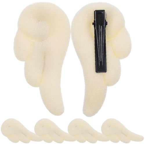 Homoyoyo 3 Paare Mädchen Haarschmuck Flügel Haarnadeln aus Leder Niedliche Haarspangen für Schule Partys und Besondere Anlässe Weiße Design von Homoyoyo