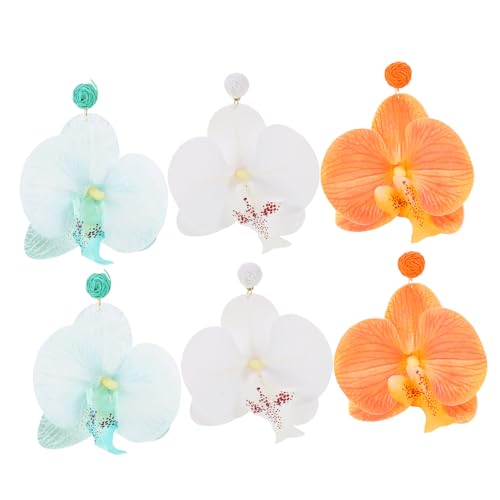 Homoyoyo 3paare Blumenohrringe Für Frauen Mit Schmetterlings-orchideen-anhängern Strandschmuck Hawaiischmuck Urlaubsschmuck Sommer-ohrringe Auffällig Gestaltet Leicht Und Langlebig von Homoyoyo