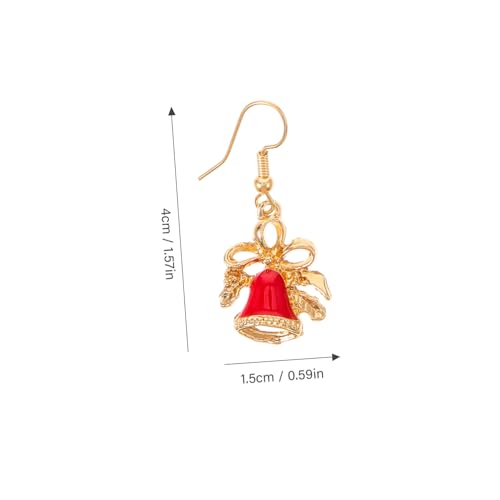 Homoyoyo 3 Paare Weihnachts Ohrringe Damen Leichte Dangle Earrings mit Weihnachtsbaum Weihnachtsmütze und Roter Glocke Niedliche Earrings Stabiles Material Modischer Weihnachtsschmuck von Homoyoyo