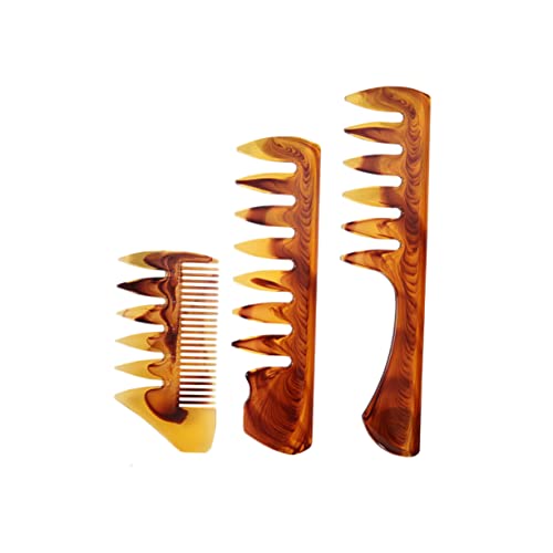 Homoyoyo 3 STÜCKE Teiliges Amberfarbene Herren Haarkämme aus Hautfreundlichem Material Professionelle Stylingkämme für Gleichmäßiges Haarspray Auftragen und Sanfte Kopfhautmassage Kompakt von Homoyoyo