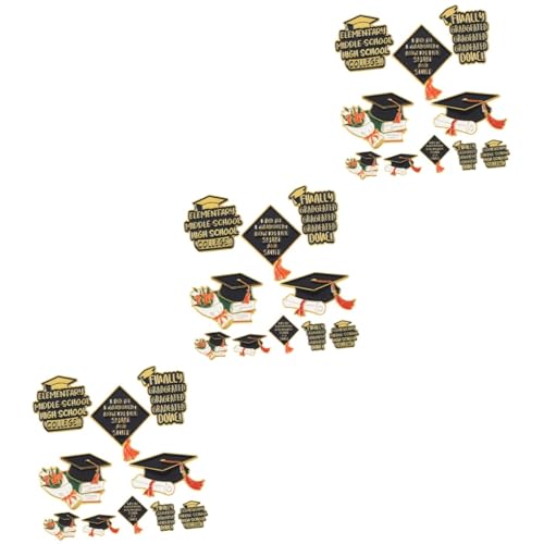 Homoyoyo 3 Sätze Bachelor-cap-brosche Broschen Grad Stolz-pin Hutstift Stifte Klein Abschlussnadel Brosche Bastelnadel Abschlusskappe Brosche Legierung 10 Stück * 3 von Homoyoyo