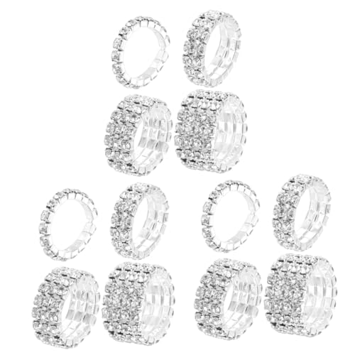 Homoyoyo 3 Sätze Diamantring Der Ring Ringe Ring Für Frauen Strass Hochzeitsschmuck Strassschmuck Funkelnder Schmuck Jubiläumsbänder Für Frauen Reihenring Legierung Silber 4 Stück * 3 von Homoyoyo