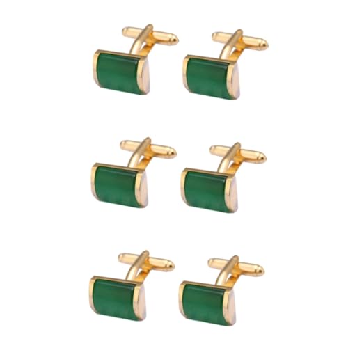 Homoyoyo 3 Sätze Grüne Opal Manschettenknöpfe Für Herren Stilvolle Hemdsärmel Dekoration Elegantes Accessoire Für Formelle Anlässe Hochzeiten Geschäftsmeetings Langlebig Kreativ 2 Stück * 3 von Homoyoyo
