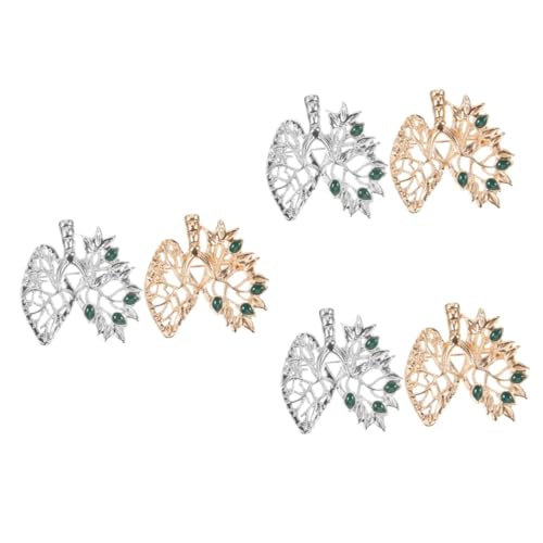 Homoyoyo 3 Sätze Kreative Broschen Mit Herz Blattdesign Anstecknadeln Metall Für Kleidung Taschen Schals Für Frauen 2 Stück * 3 von Homoyoyo