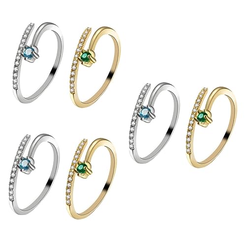 Homoyoyo 3 Sätze Offener Zirconring Für Einfache Stilvolle Ringe in Weiß Kreative Designringe Für Anlässe Modekombinationen 2 Stücke * 3 von Homoyoyo