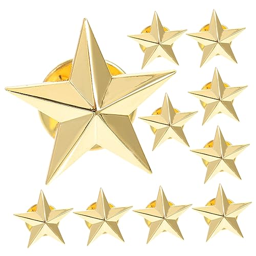 Homoyoyo 3 Sätze Pentagramm-abzeichen Stern-heißer Gestickter Aufnäher Stifte Damit Nicht Hochzeit Geformt Anstecknadeln Punkt Dekoration Spitz Legierung Golden 10 Stück * 3 von Homoyoyo