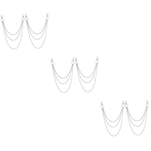 Homoyoyo 3 Sätze Retro Metall Körperkette Mehrlagige Kette Für Damen Silberne Geometrische Gürtelkette Für Partys Festivals Besondere Anlässe 2 Stücke * 3 von Homoyoyo