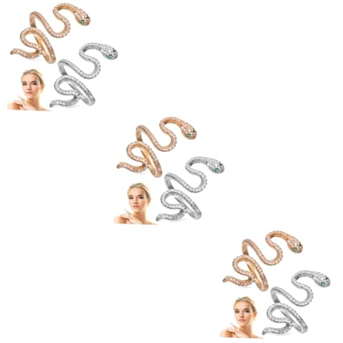 Homoyoyo 6stücke Schlangenring Für Damen Und Herren Teiliges Schmuck Gold Und Silber Einstellbare Vintage-ringe Perfektes Für Halloween Und Besondere Anlässe von Homoyoyo
