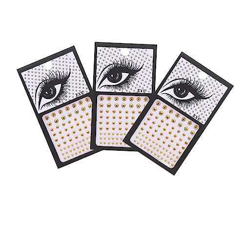Homoyoyo 3 Sätze Selbstklebende Gesichtsschmuck Perlen und Strasssteine für Festivals Hochzeiten und Partys Dekorative Augen Juwelen und Glitzer Aufkleber für von Homoyoyo