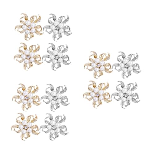 Homoyoyo 3 Sätze Teiliges Blumenbroschen Legierung Broschen Mit Perlen Für Damen Modisches Accessoire Für Kleidung Jacken Schals Silber 4 Stücke * 3 von Homoyoyo