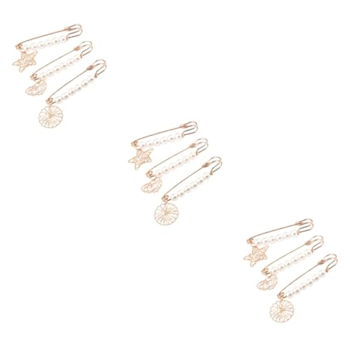 Homoyoyo 3 Sätze Teiliges Broschen Für Damen Glänzende Corsage Mit Perlen Lapel Pin Modisches Accessoire Für Bekleidung Vielfältige Anlässe 3 Stücke * 3 von Homoyoyo