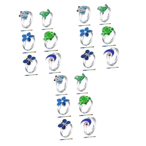 Homoyoyo 3 Sätze Teiliges Verstellbarer Farbwechsel Ring Für Lustige Cartoon Motive Thermochromisches Design Für Partys Auffälliger Schmuck Für Teenager Jungen 6 Stück * 3 von Homoyoyo